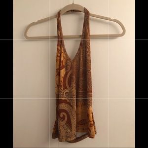 Gold & mustard boho halter top 💛